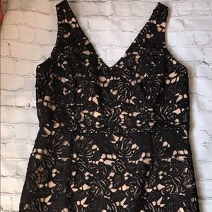 Black lace dress with nude underneath